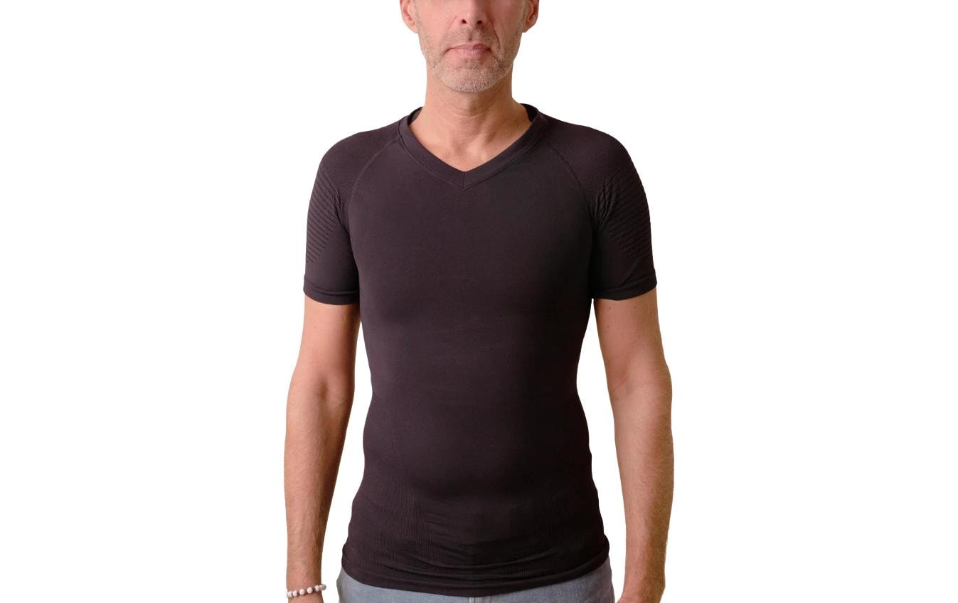 Körperhaltung Shirt Herren, schwarz Grösse M/LHaltungskorrigierendes Shirt für Herren
