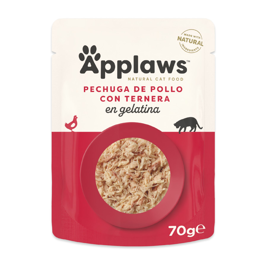 Sachê de 70g de Applaws Frango e Carne em Gelatina para Gatos