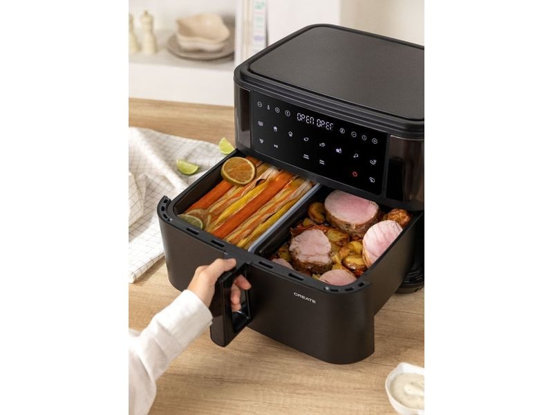 Create Fritteuse Fryer Air Dual 10 l Heissluftfritteuse mit 10 l, Dual-Korb und Touchscreen