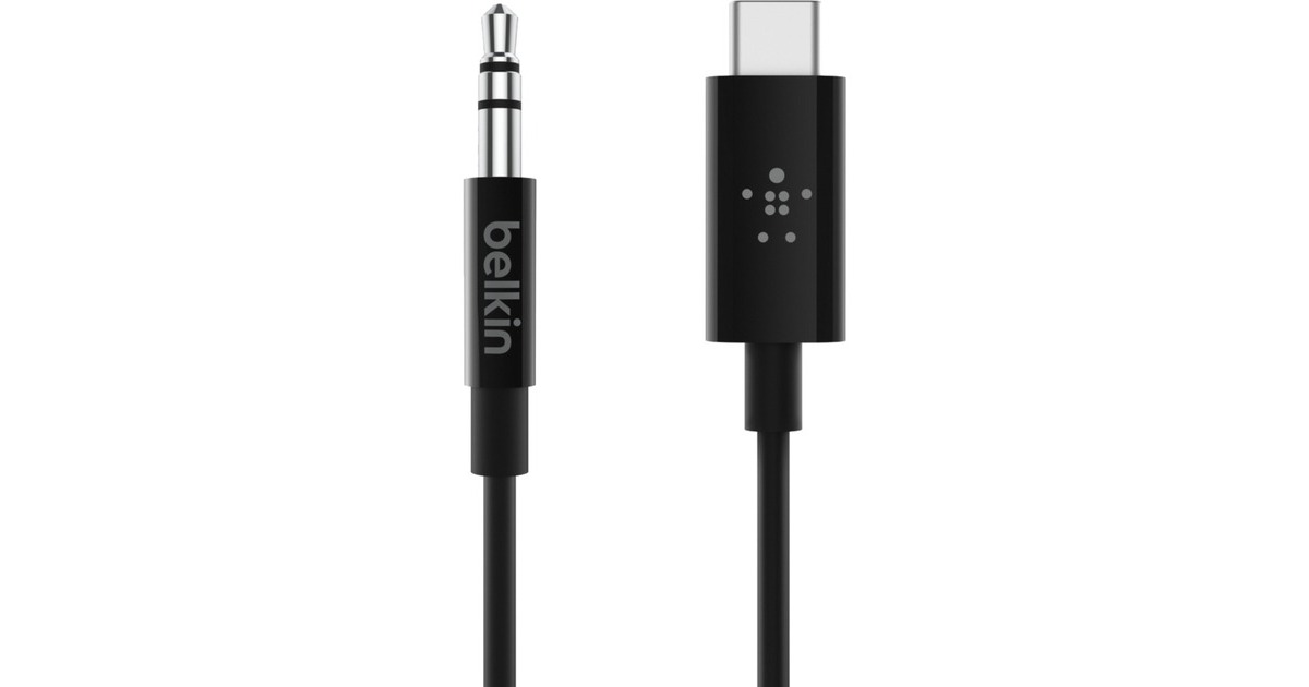 BelkinRockStar 3,5 mm met USB-C-connector kabel  (Zwart, 90 centimeter)