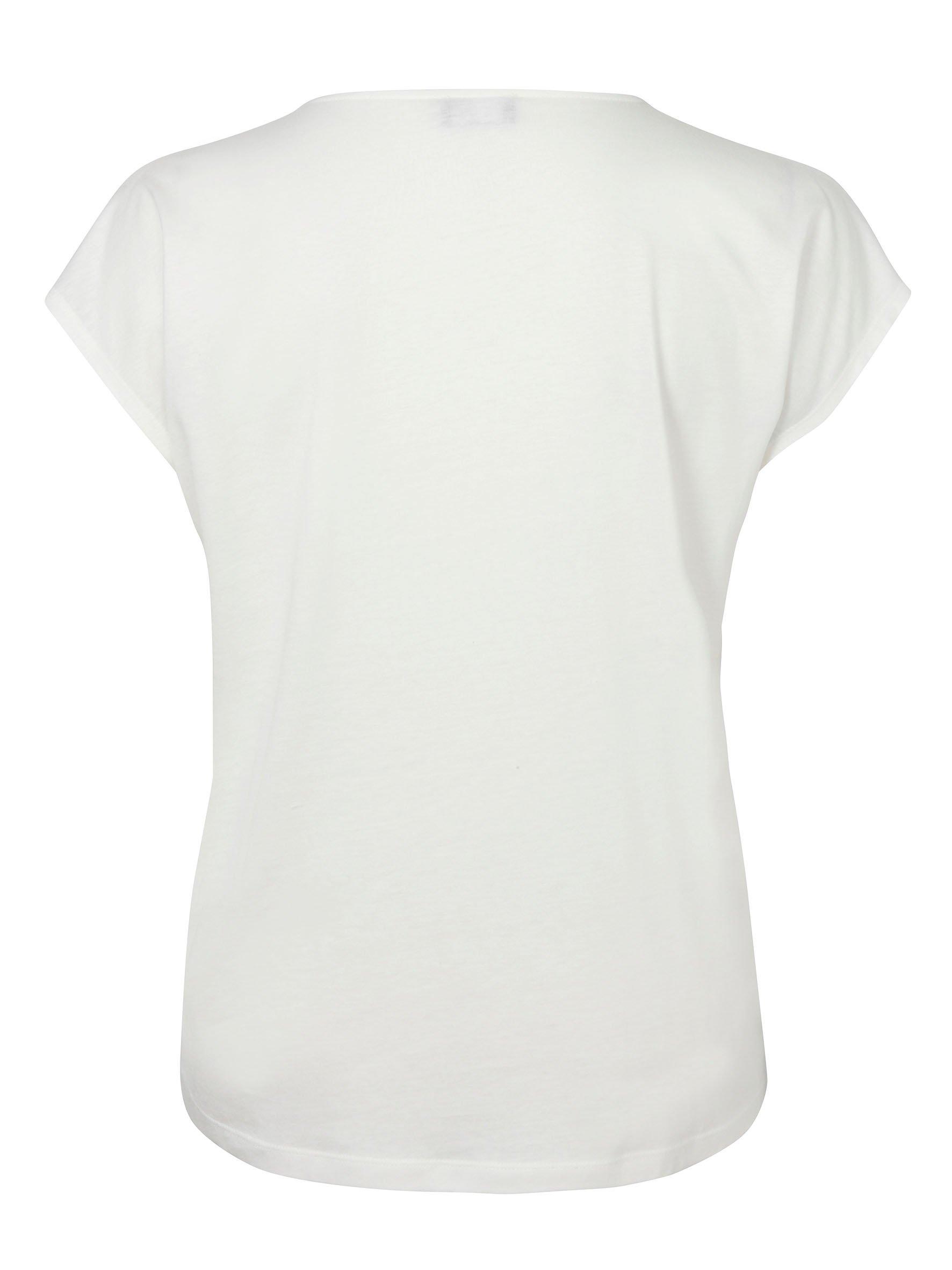 Streifen-Shirt mit unifarbenem Rücken