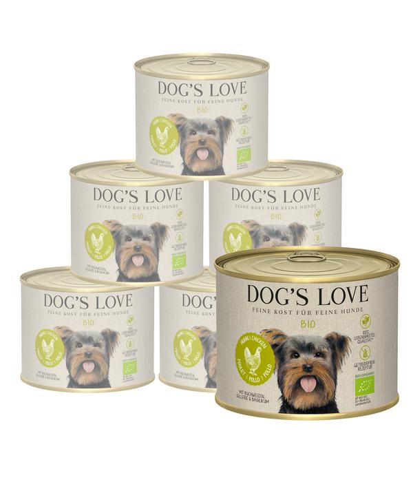 DOG'S LOVE Nassfutter für Hunde Bio, 6 x 200