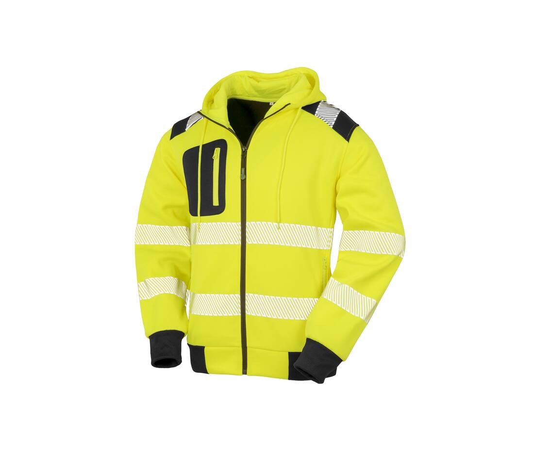 RESULT RS503X - Sweat capuche zippé HV en polyester recyclé
