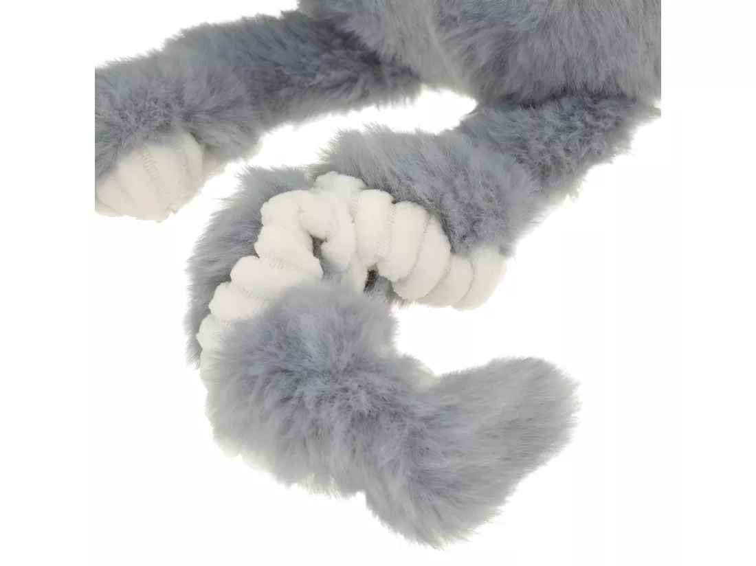 Peluche pieuvre polyester gris 16x22x14 cm