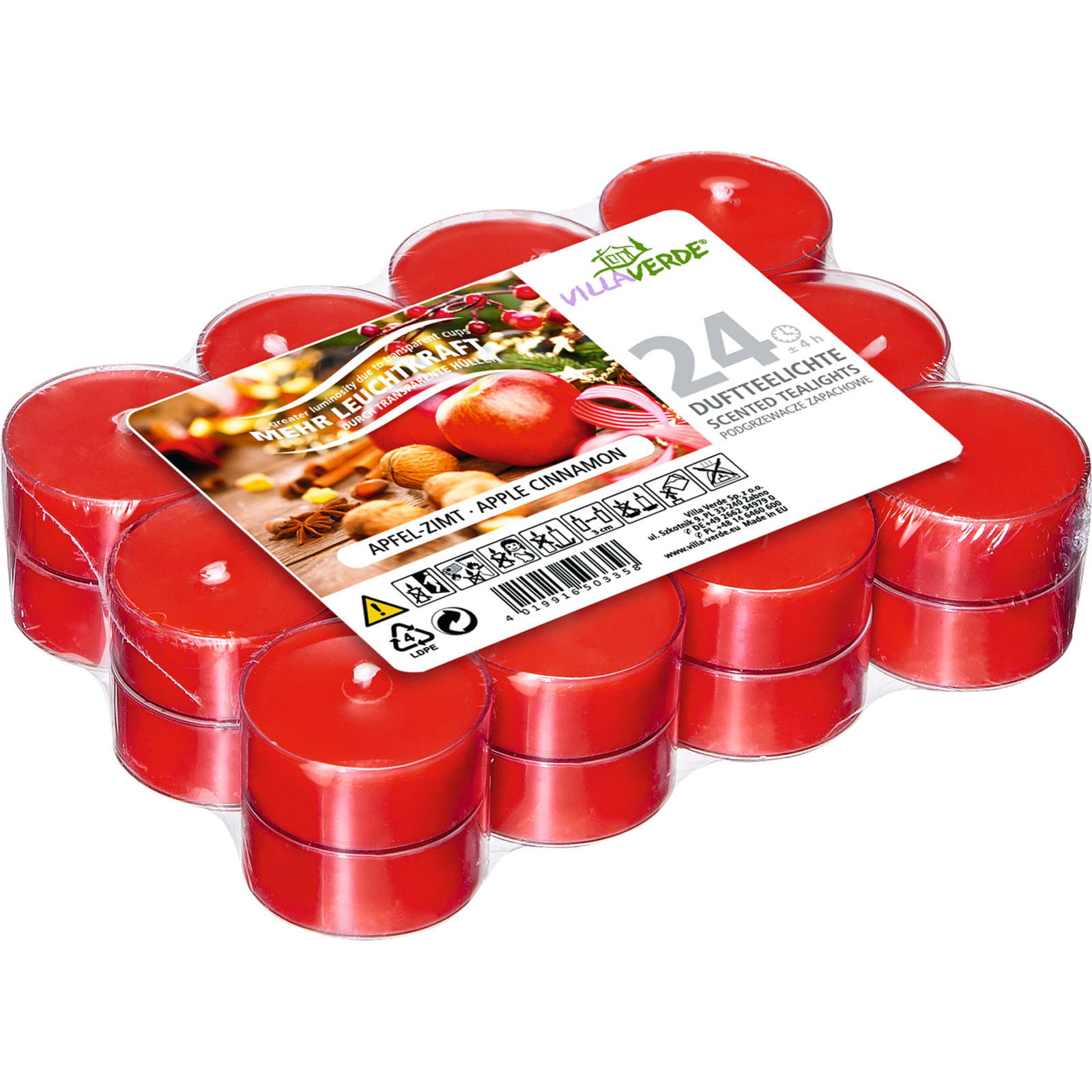 Duftteelichter Apfel-Zimt, 24 Stück