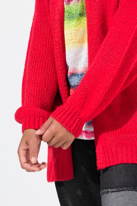 Strickjacke, Straight Fit, Ballonärmel