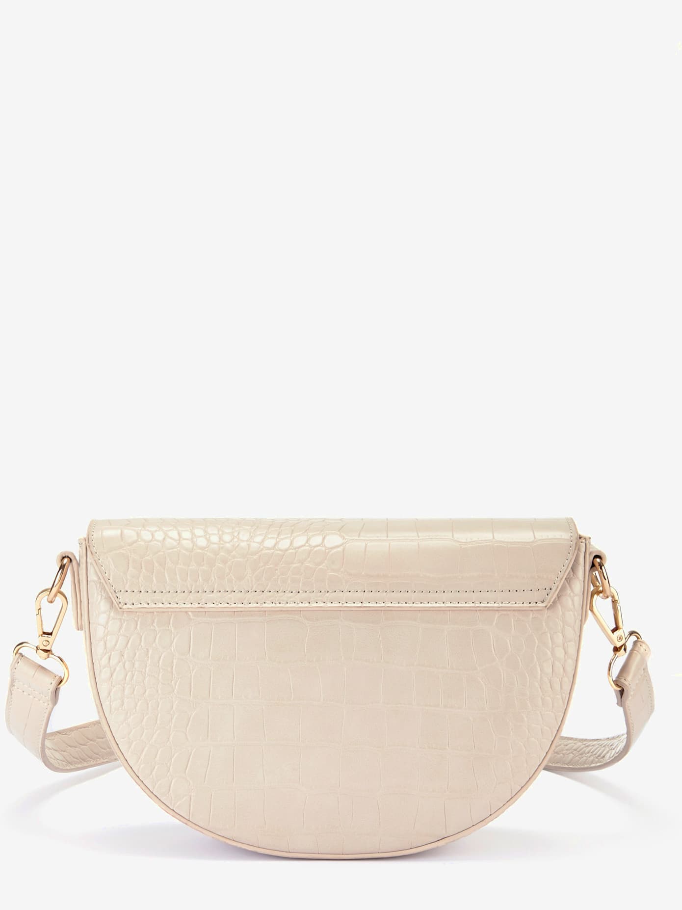 Sac en bandoulière sac à main imitation croco tendance aux détails couleur or