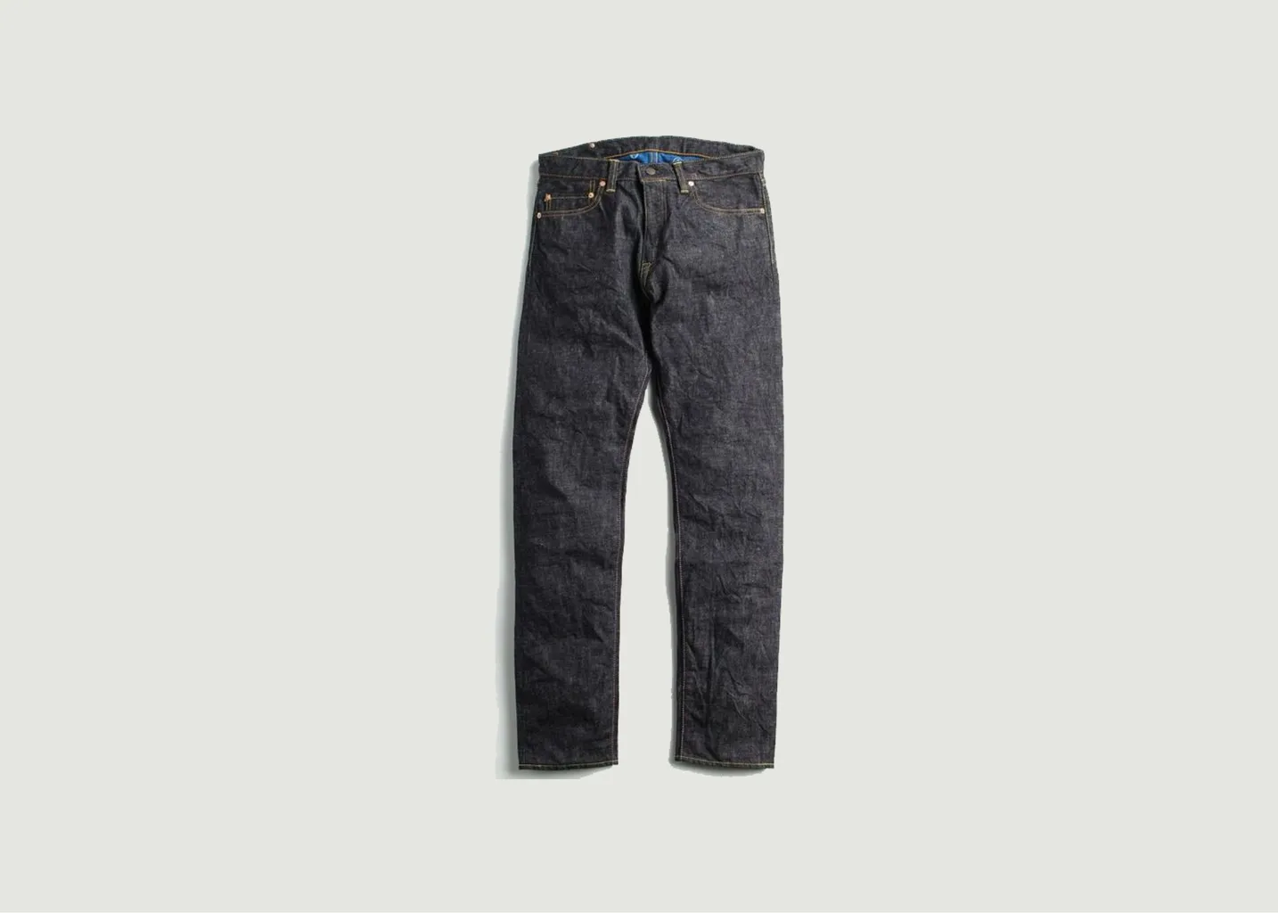 Jean 14.7oz Zimbabwe Cotton Legacy blue denim Natural Tapered Momotaro Jeans