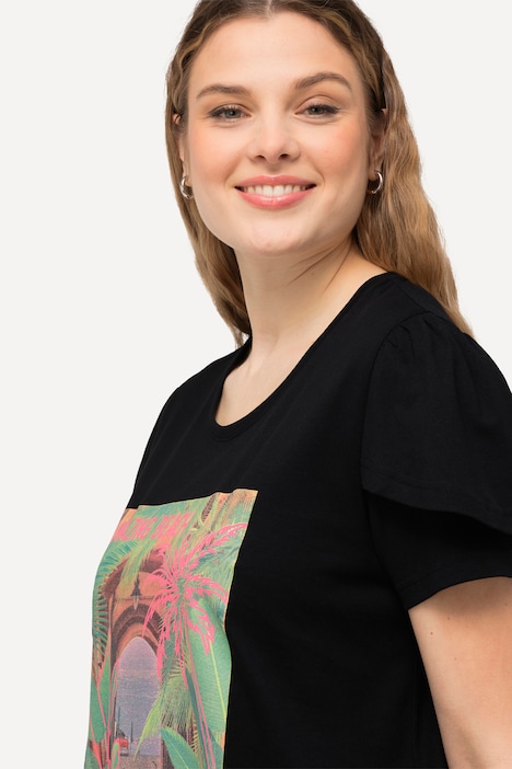 T-Shirt, bedruckt, A-Linie, Rundhals, Halbarm