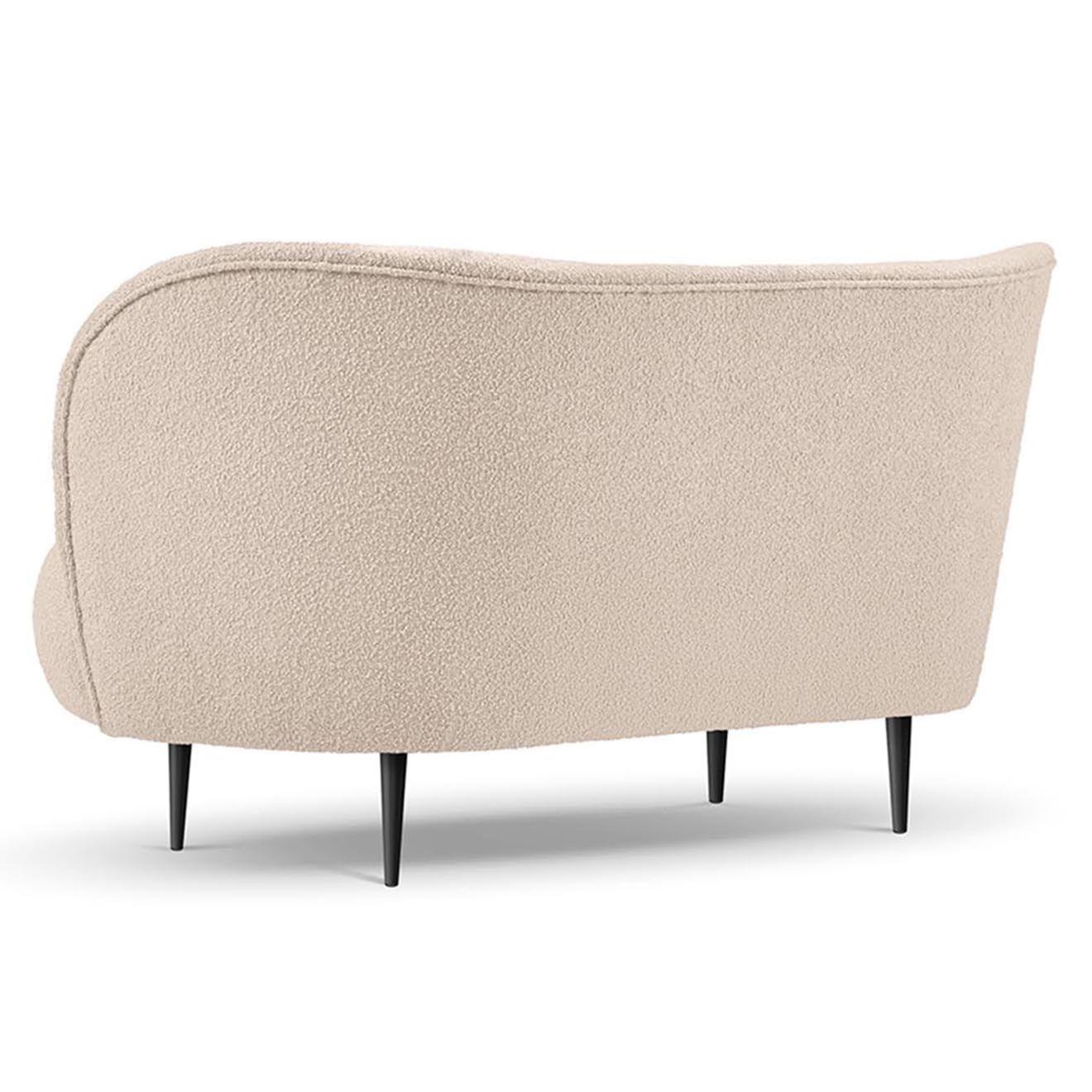 Mazzini Sofas Canapé Clove 2 places Velours bouclé beige - 130x77x80 cm