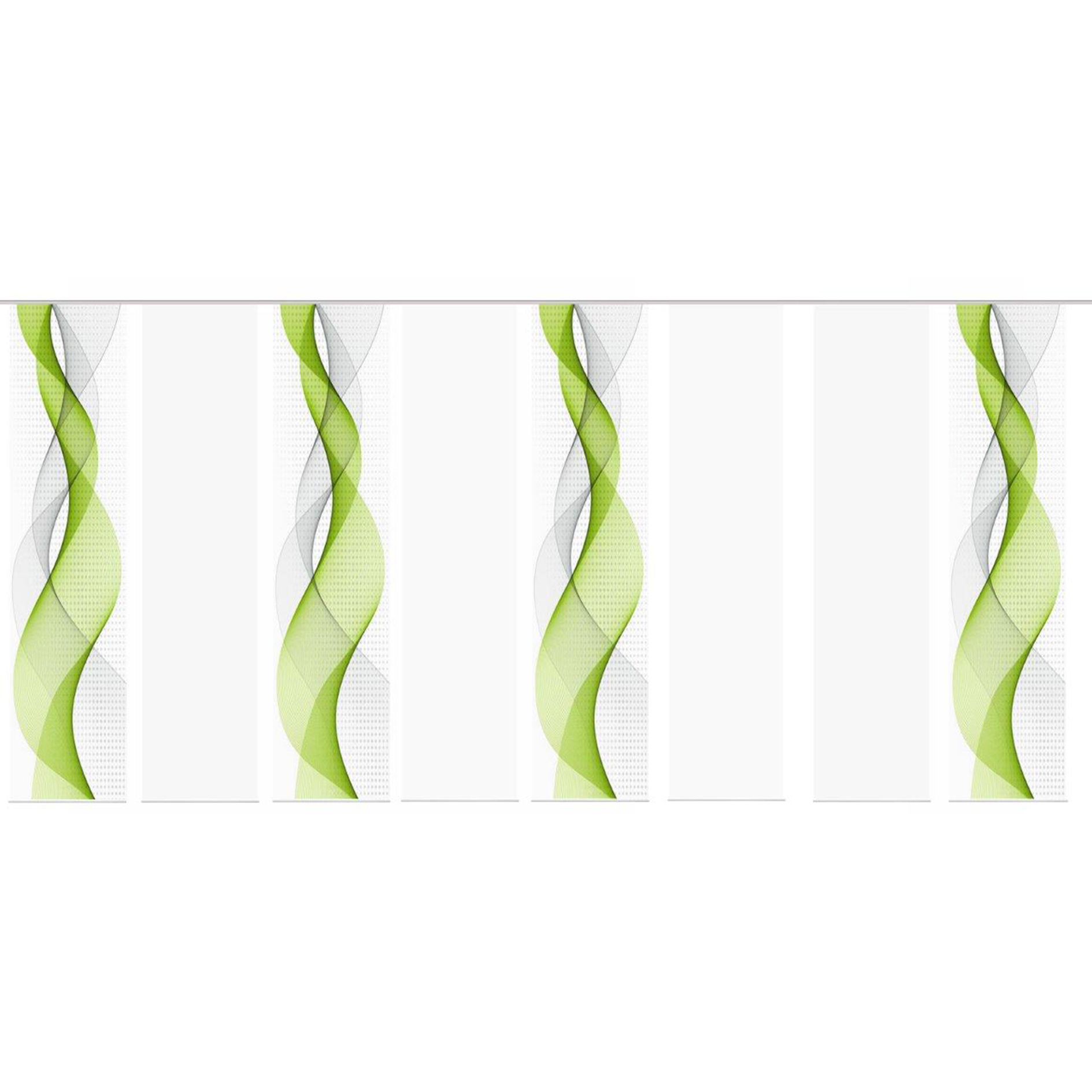 8-teiliges Schiebevorhang-Set OPALIA - apfelgrün - je 60x245 cm