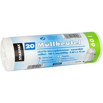 Sac poubelle LDPE, blanc