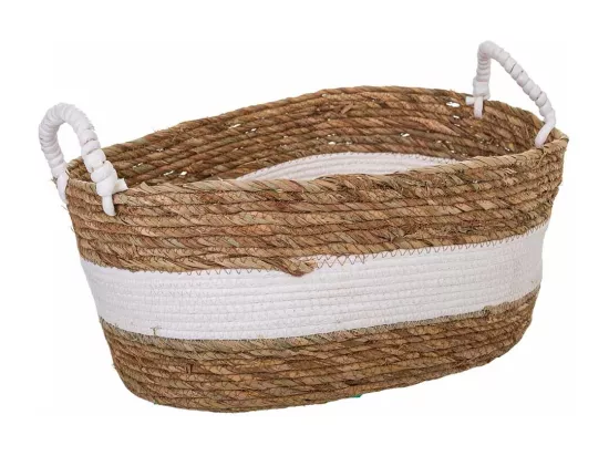 Panier en fibre naturelle marron 47x35x20h