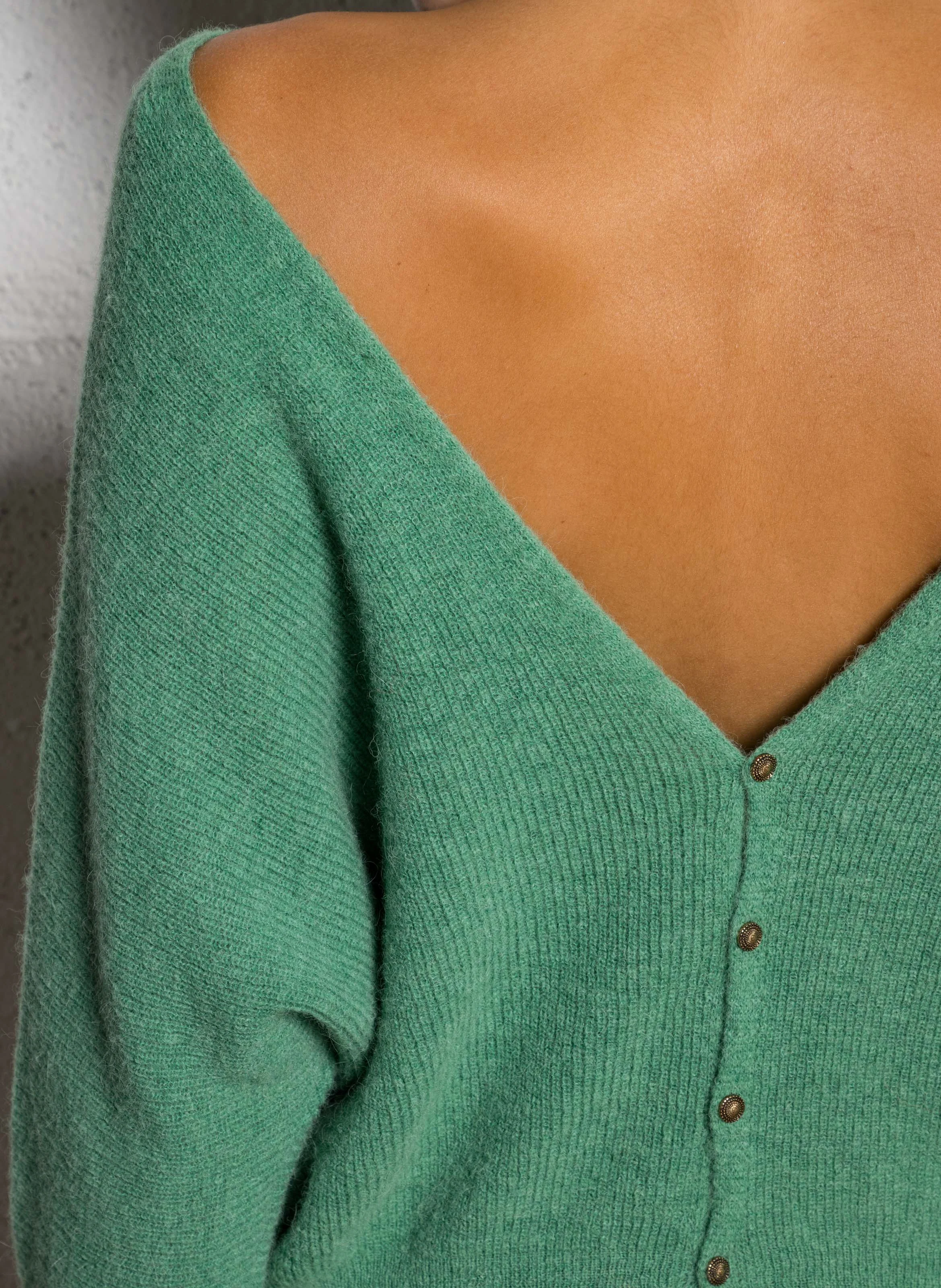 ELSA - Pull en alpaga mélangé | Vert