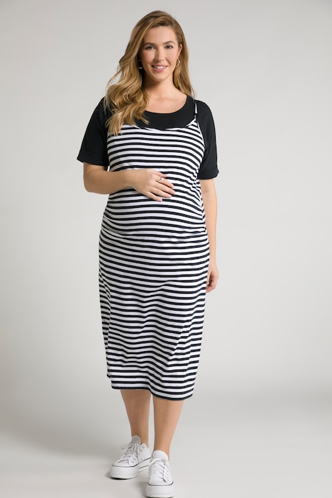 Bellieva-Kleid, Jersey, oversized, doppellagig, Halbarm, Biobaumwolle, GOTS