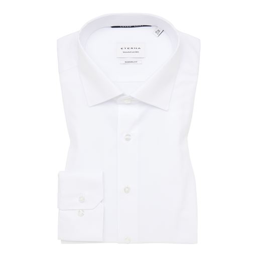 Eterna Langærmet Modern Fit Skjorte, Hvid, 42
