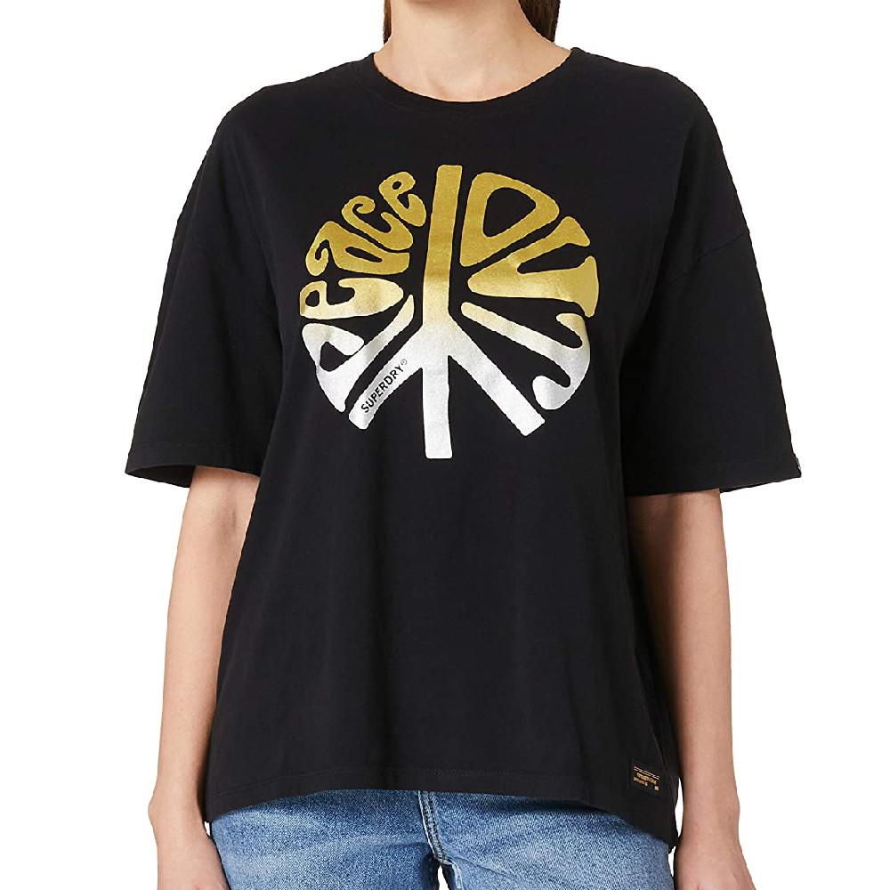 Superdry T-shirt Noir Femme Superdry Boxy