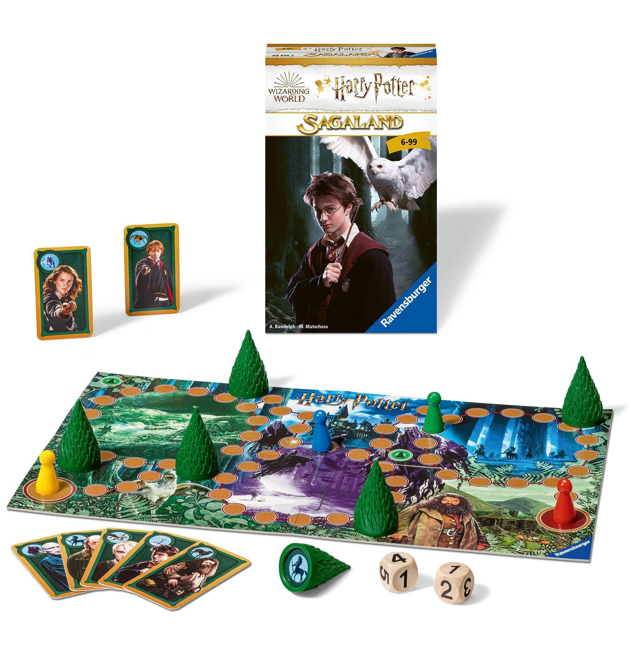 Ravensburger 20575 - Harry Potter Sagaland, Mitbringspiel für 2-4 Spieler, ab 6 Jahren, kompaktes Format, Reisespiel, Kreaturen
