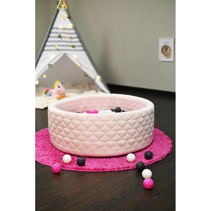 knorr toys® Bällebad soft - Cosy heart rose - 300 Bälle cremegreyrose rosa