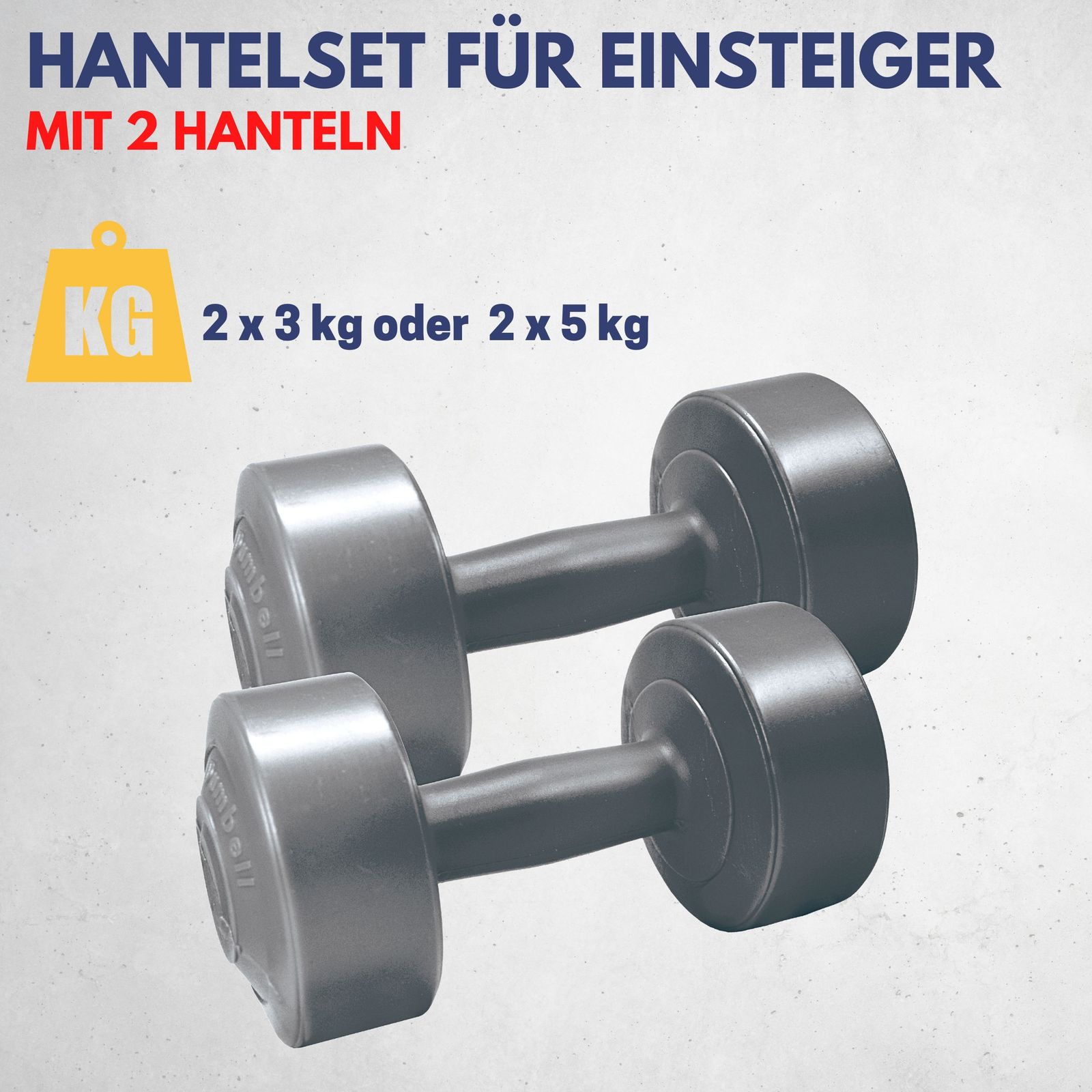 Gymnastik Hantelset 2 x 2 kg, blau