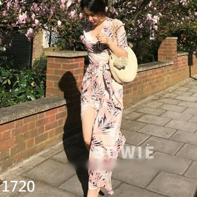 BOHEME - Maxi wikkeljurk met print