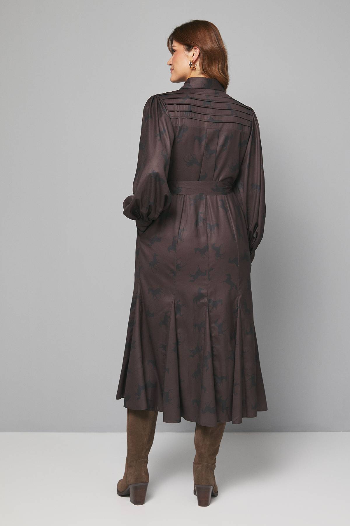Wallis Robe Chemise Imprimée à Détails Plissés