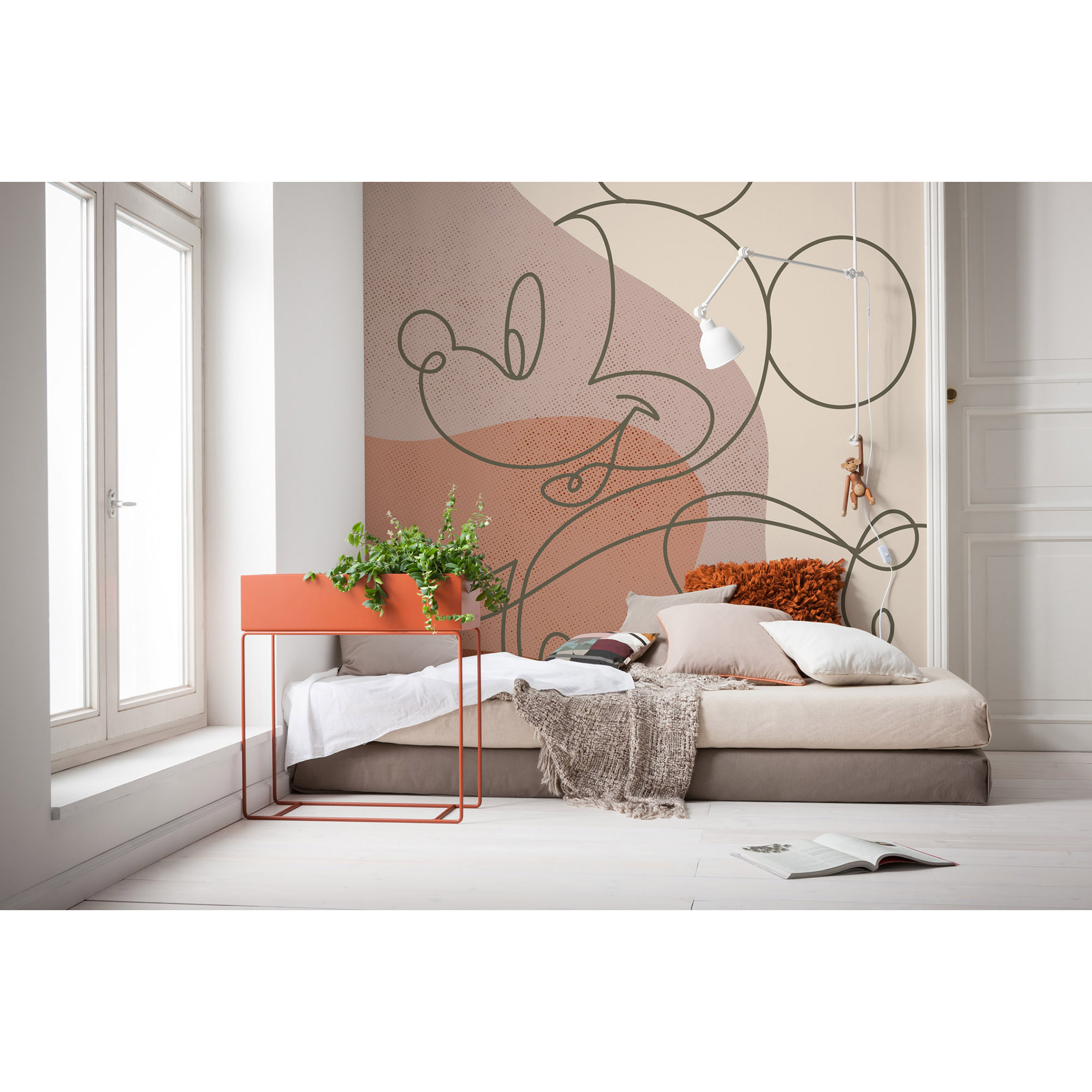 Vlies-Fototapete MICKEY LINE DRAWING - 250x280 cm