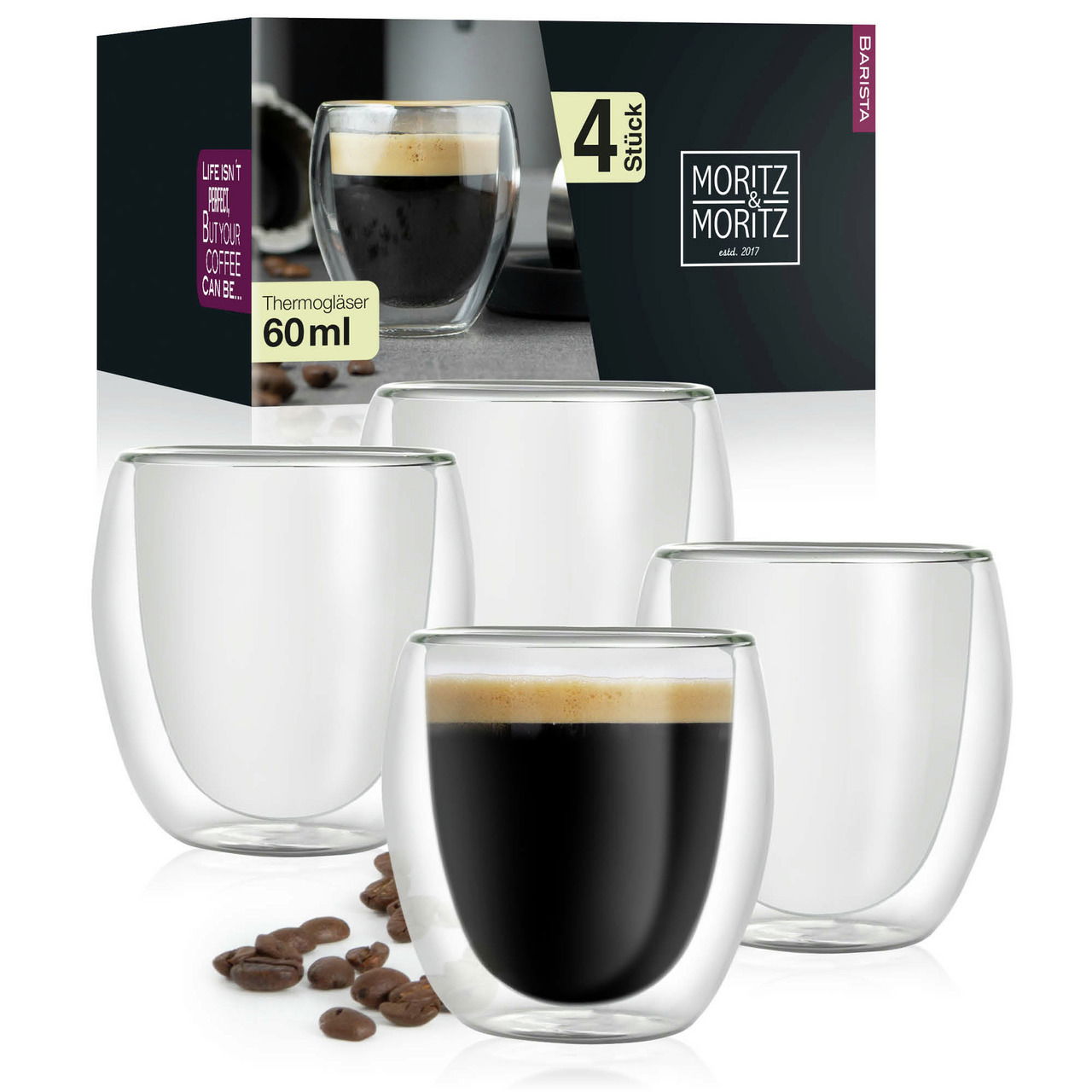 Moritz & Moritz 4er Barista Doppelwand Gläser
