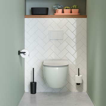 Tiger toiletrolhouder Carv zonder klep zwart