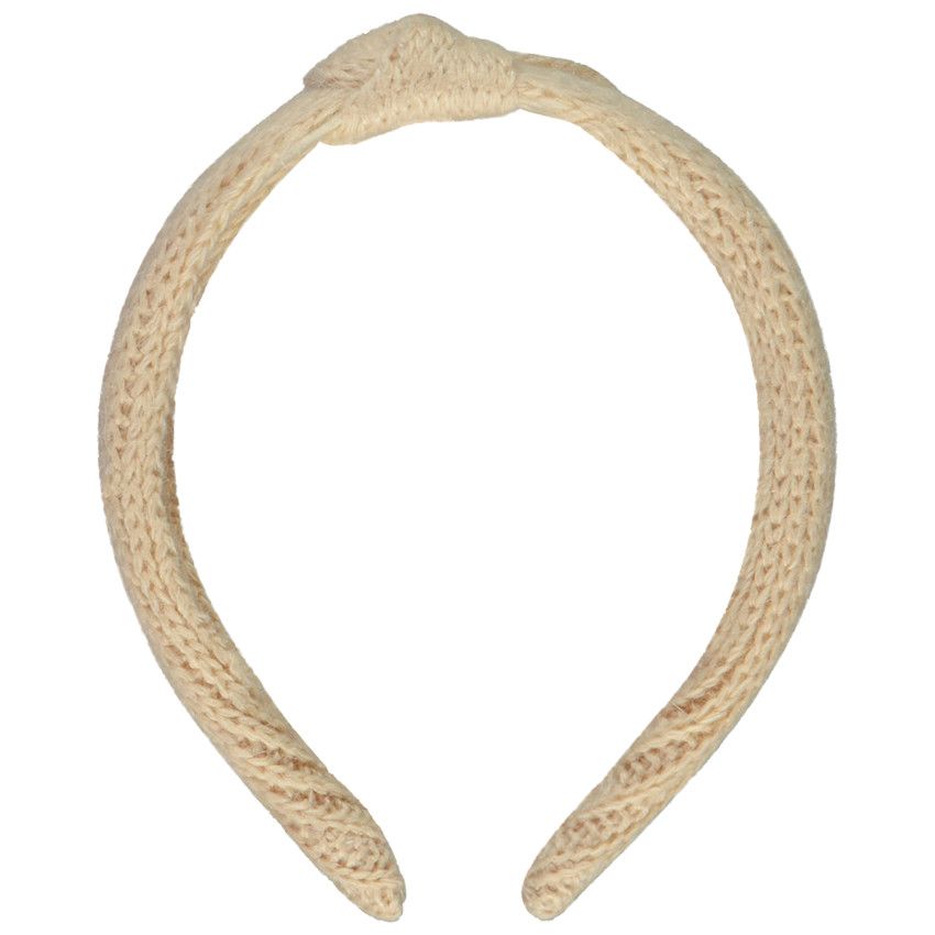 Serre-tête en tricot effet noué pour fille - Ecru