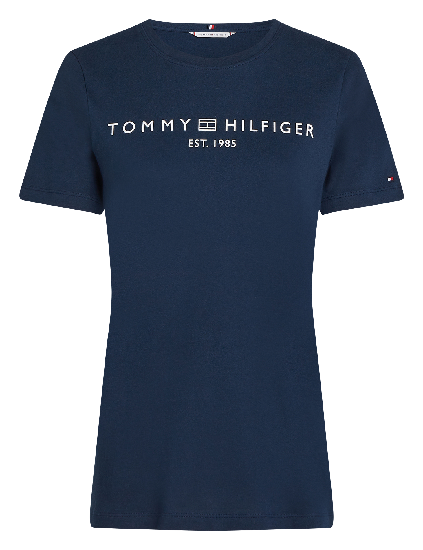 Tee-shirt droit encolure ronde en coton | Bleu