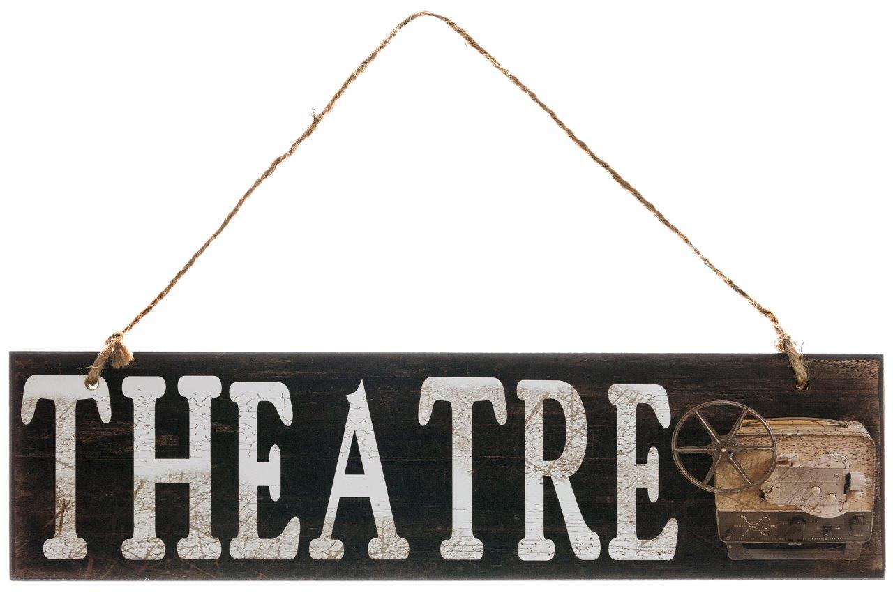 Holzschild - Theatre -40x10 cm