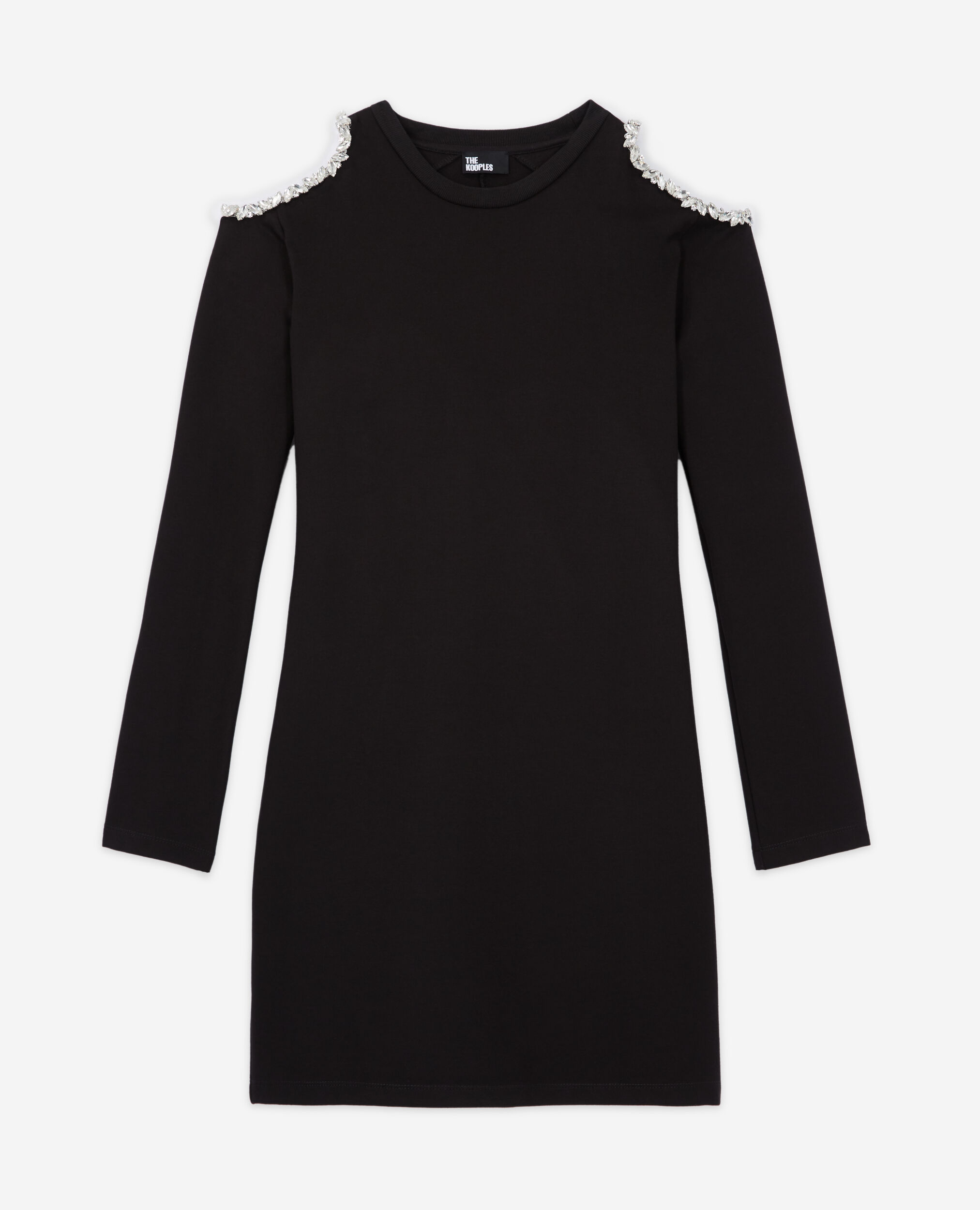 Robe courte détails épaules noire