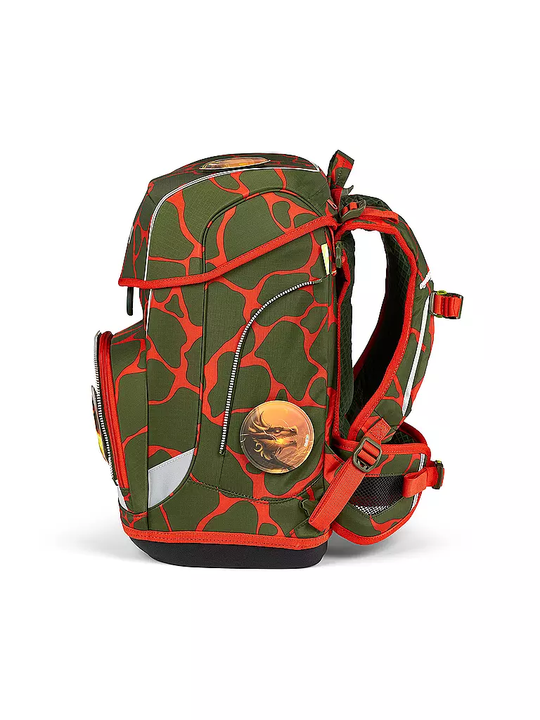 ERGOBAG Schultaschen Set 6tlg CUBO Light Lumi - FeuerspeiBär  olive