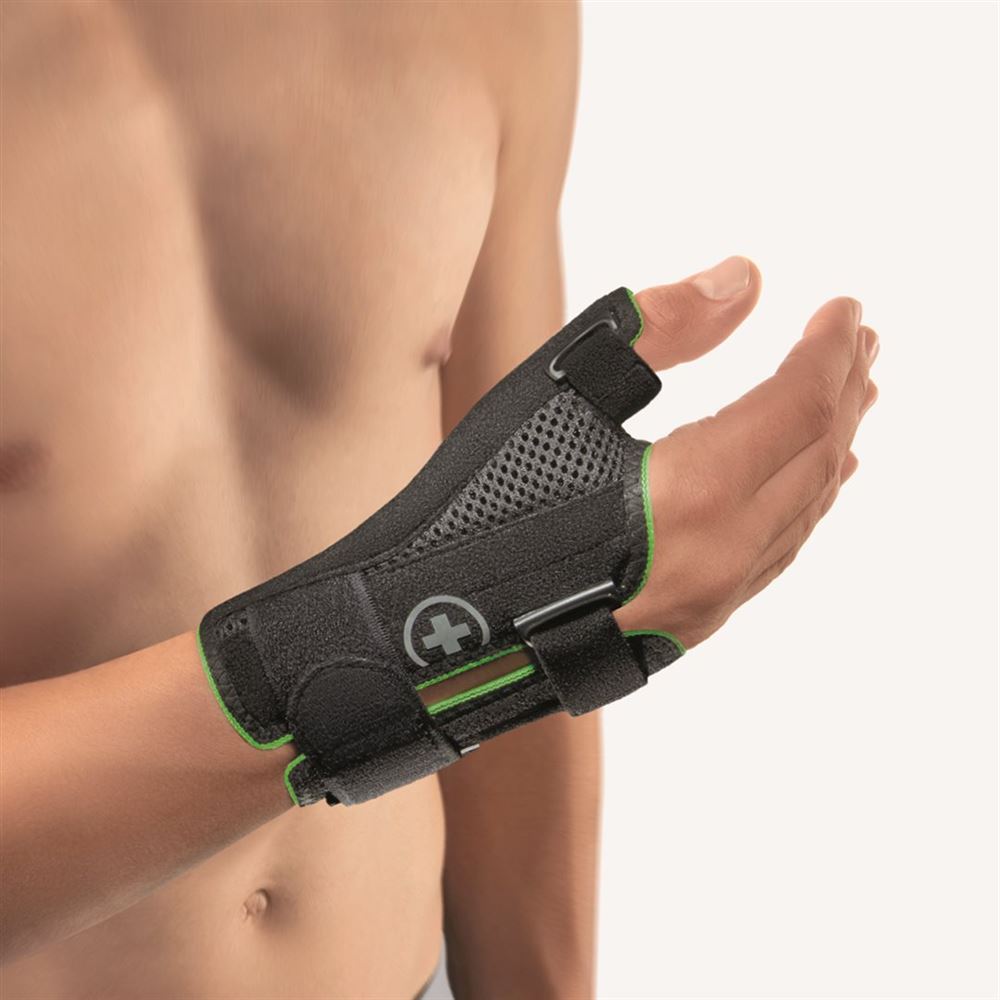 BORT Daumenschiene Sport<br>1 Stück, Karton, M, rechts schwarz/grün