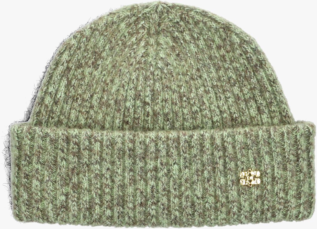 groene ganni muts melange brushed mohair beanie