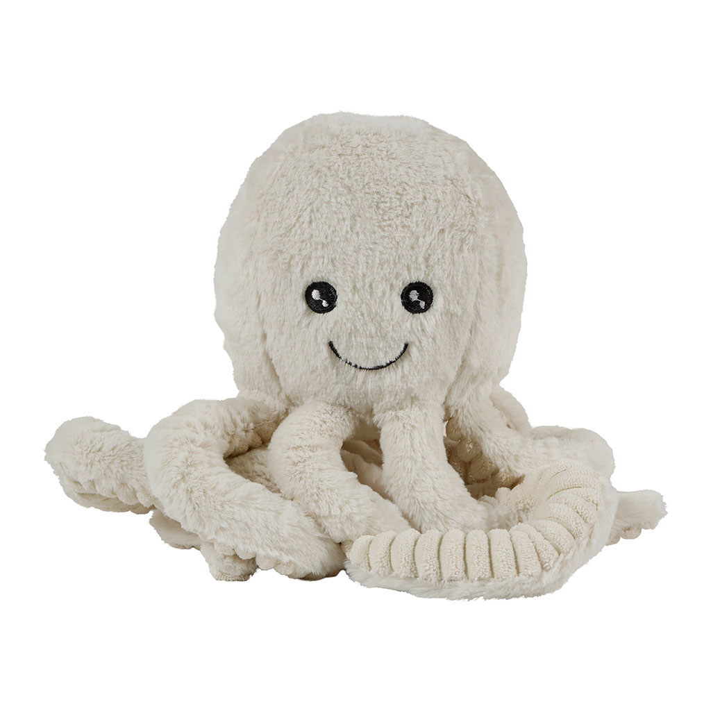 Peluche pieuvre polyester beige 21x17x13cm