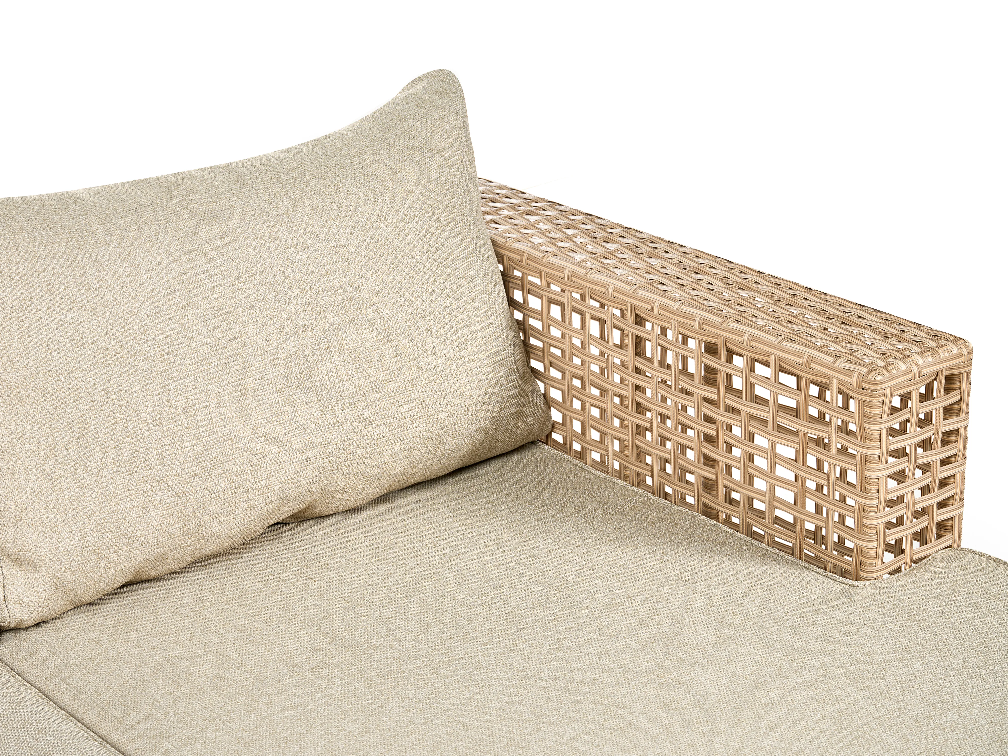 Loungeset met tafel 4-zits CALASETTA linkszijdig PE rotan Beige