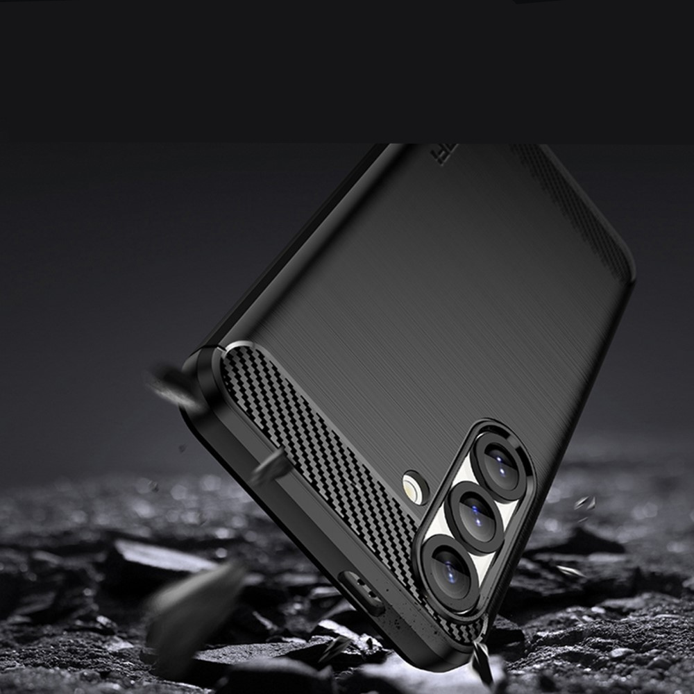 Samsung Galaxy S25 Gummi Case Schutzhülle Carbon Look - Dunkelblau