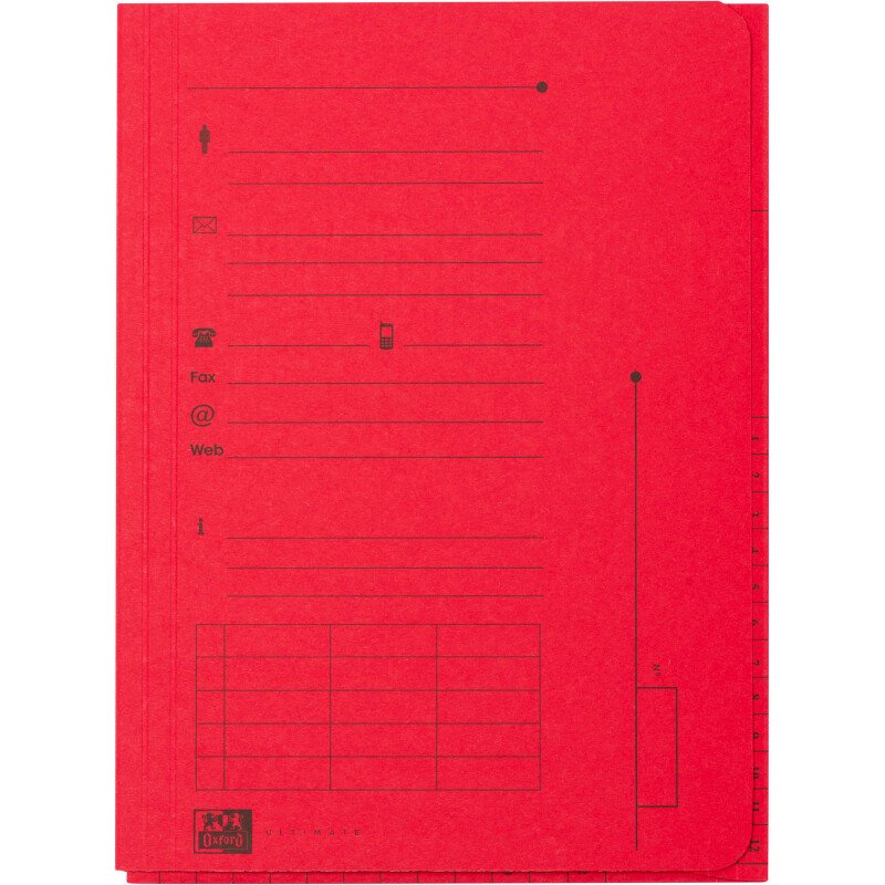 Chemise index OXFORD 23,5 x 31,5 cm couleurs assorties vives  - Paquet de 25