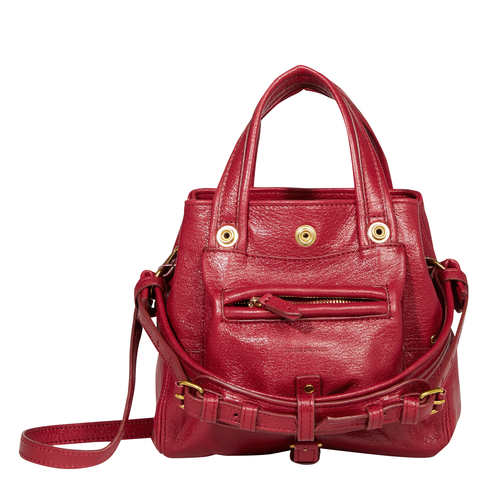 BILLY NANO - Mini sac bandoulière porté main en cuir | Rouge
