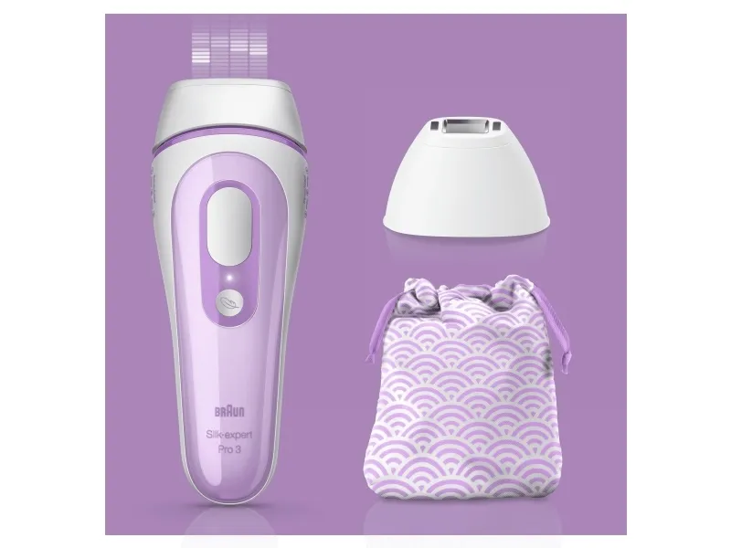Braun Silk-expert Pro 3 PL3132 - Hårfjerningssystem - hvid/lilla - med Venus Divine barbermaskine