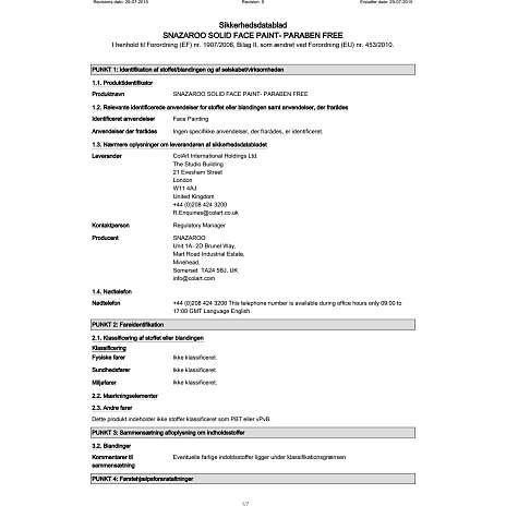 Snazaroo ansigtsmaling 18ml blister hvid
