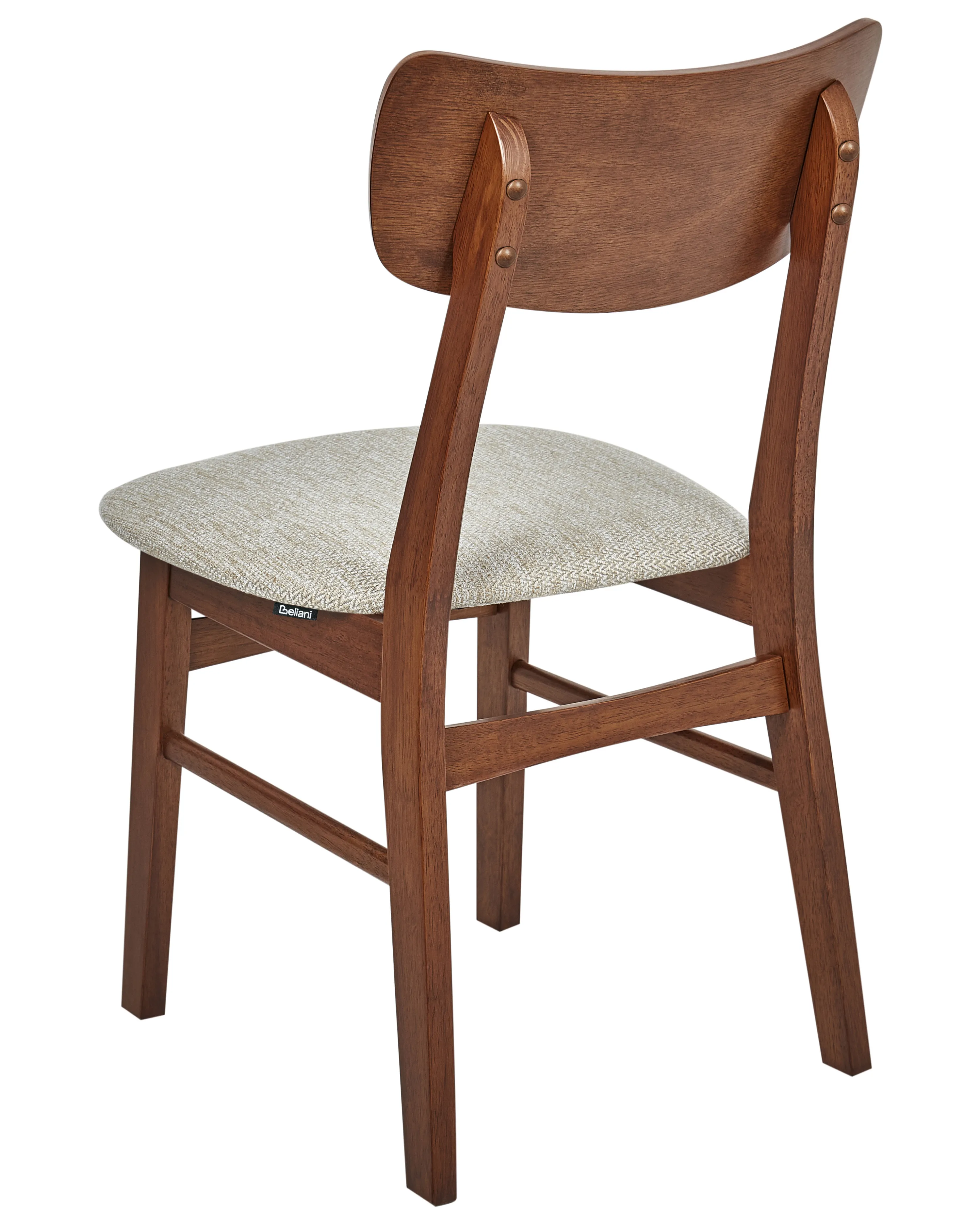 Set van 2 eetkamerstoelen ANOKA Hout Bruin/beige