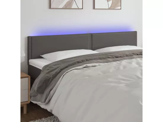 Tête de lit à LED Gris 160x5x78/88 cm Similicuir