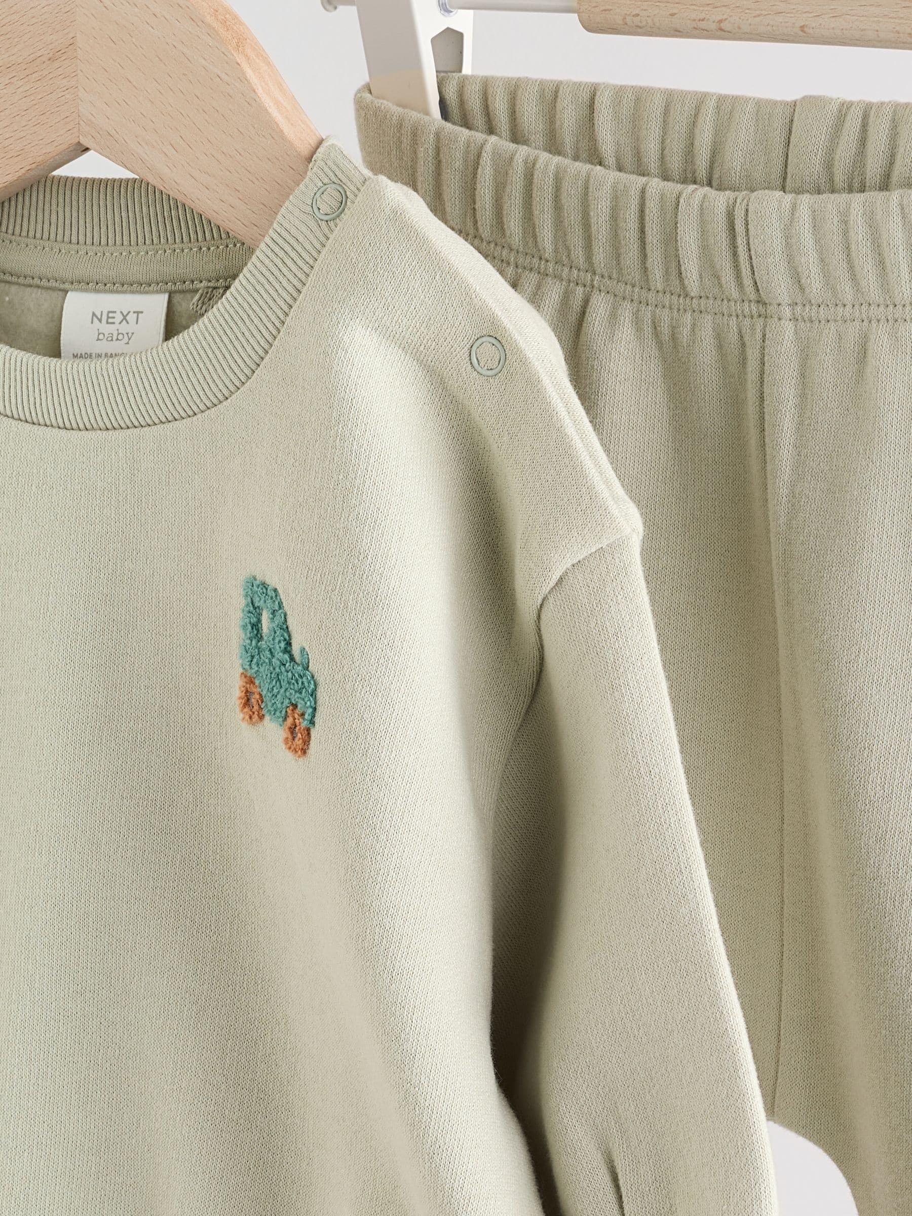Sage groene trekker - Baby sweatshirt en joggingbroek set (0mnd-2jr)