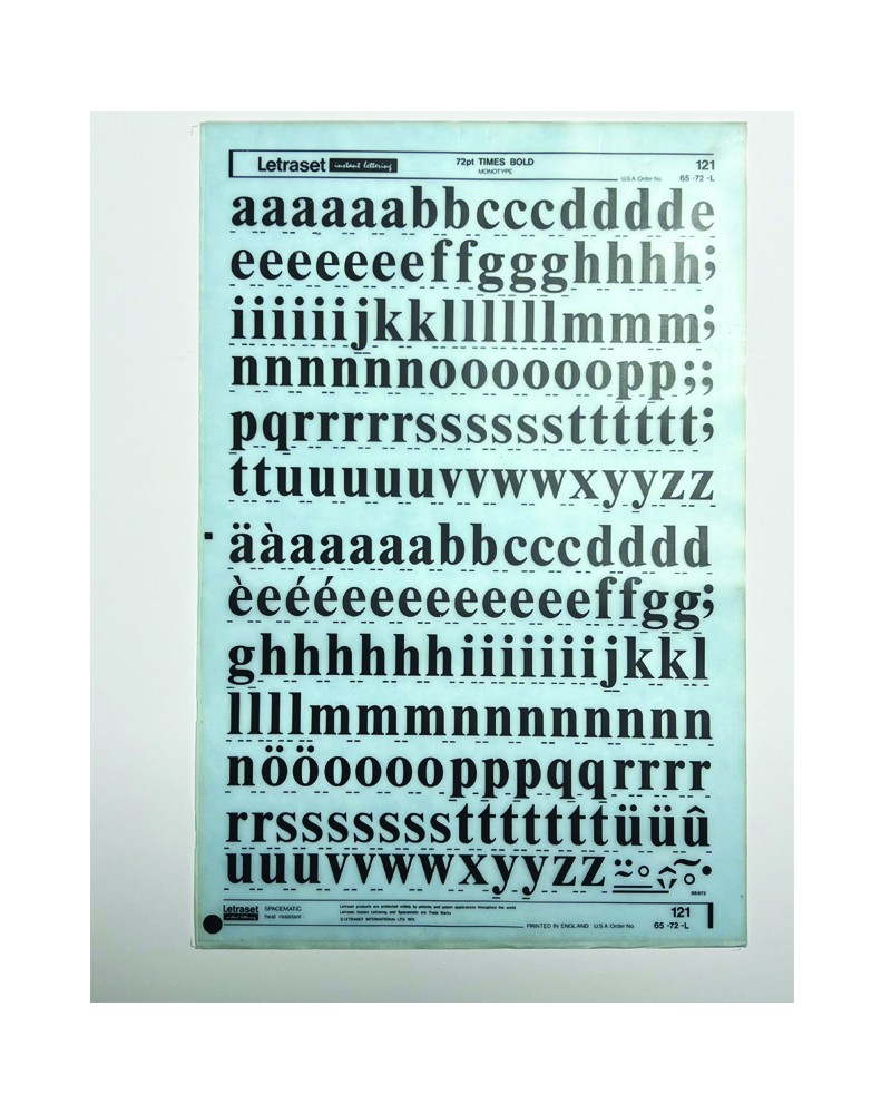 Letraset 121 - Time Blod 72pt