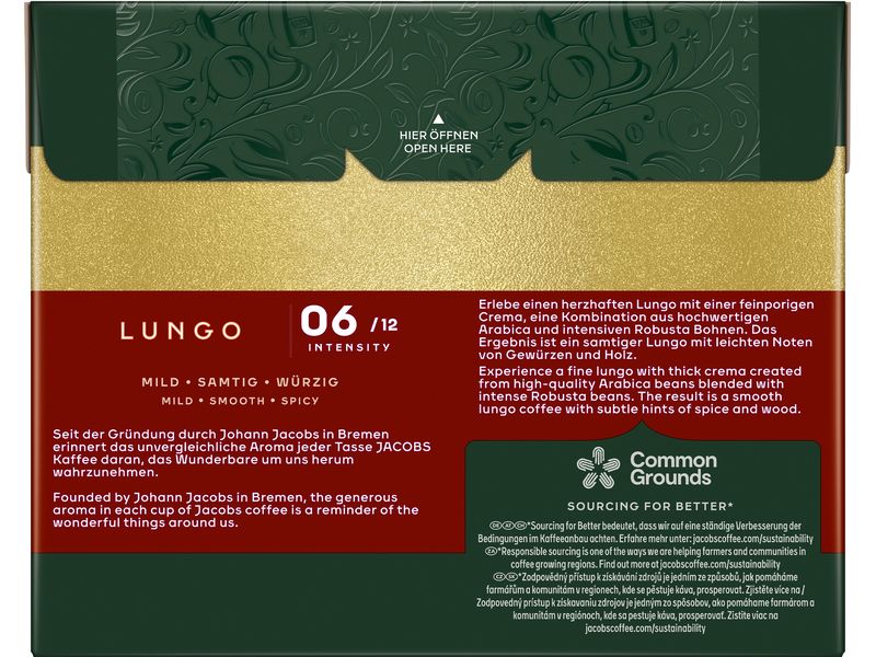 Jacobs Kaffeekapseln Lungo 6 Classico 5 x 40 Stück Aluminium-Kaffeekapseln für Nespresso-Maschinen