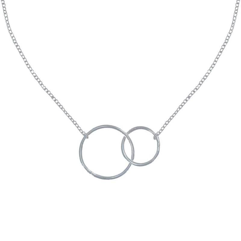 Collier Argent Deux Cercles - Petit Modèle