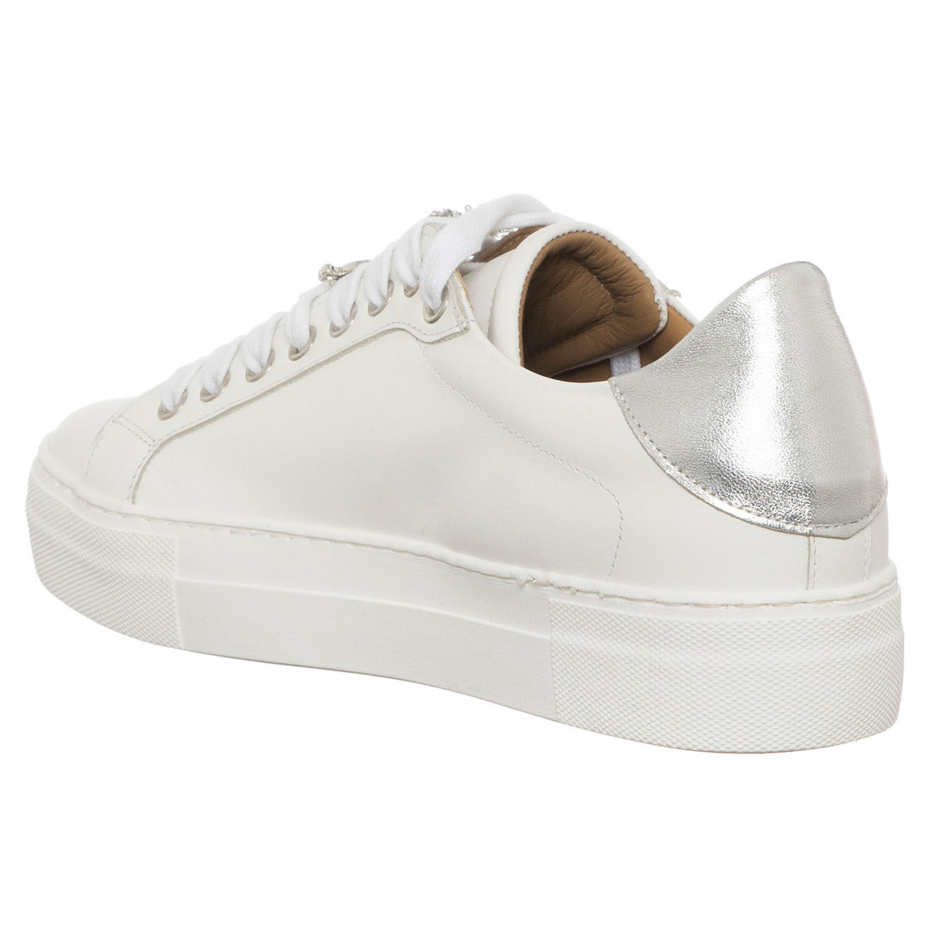 Loretta Pettinari Sneakers en Cuir Neila blanches - Plateforme 3.5 cm